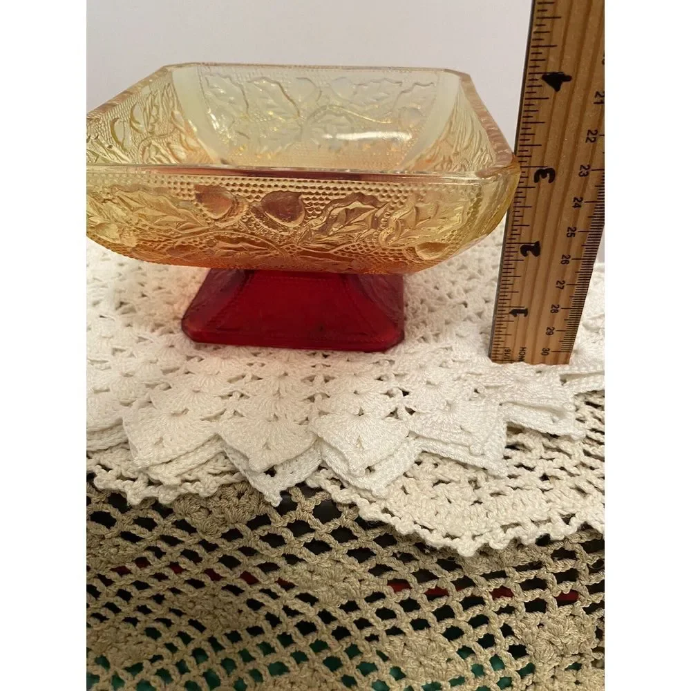 Vintage Jeannette glass‎ candy/nut dish Amberina